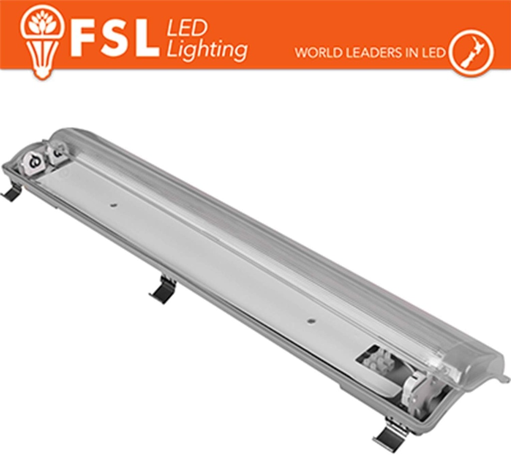 Réglette étanche double T8 pour 2 tubes LED 1.50m