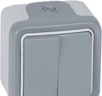 [LEGRAND] Interrupteur double étanche plexo IP55 IK08 livrée complète pour fixation saillie - gris
