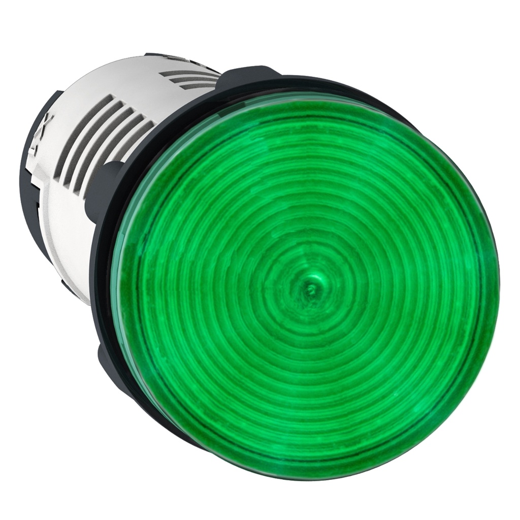 Voyant rond Ø22 à LED intégrée vert 230-240V