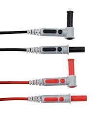 Cordons de mesure surmoulés Silicon 1,5 m DM4-CM4 Cat4 1kV RD/BK