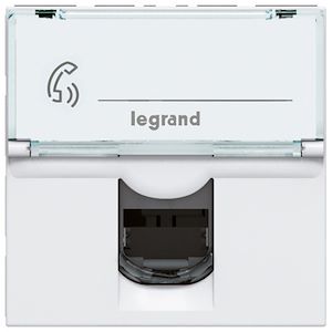 [LEGRAND] Prise RJ45 CAT 5E FTP pour goulotte mosaic à clippage direct 2 modules - blanc