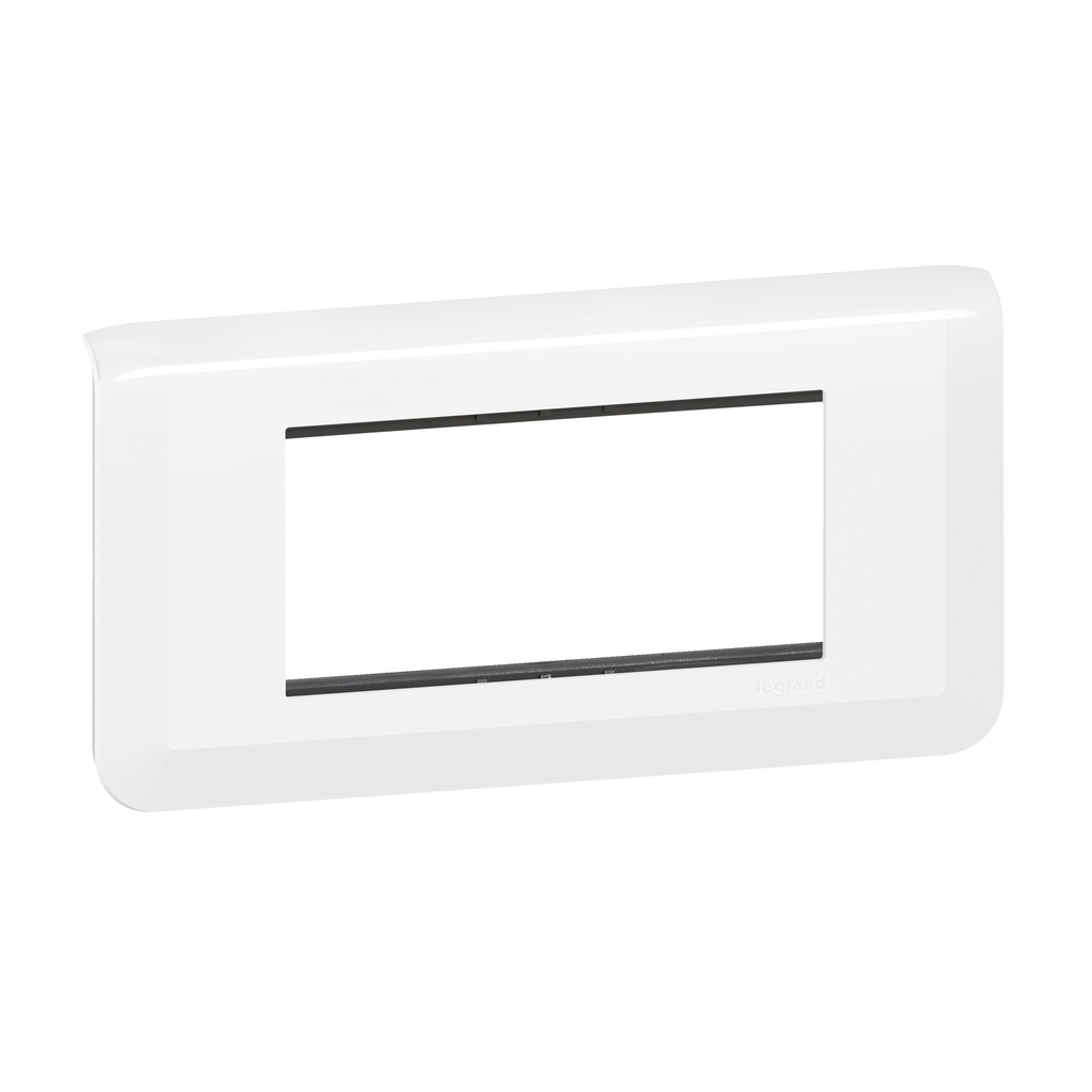 [LEGRAND] Plaque de finition horizontal mosaïque avec support pour 4 modules blanc