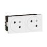 [LEGRAND] Double prise de courant 2p+t surface Mosaic Link raccordement latéral 4 modules - blanc
