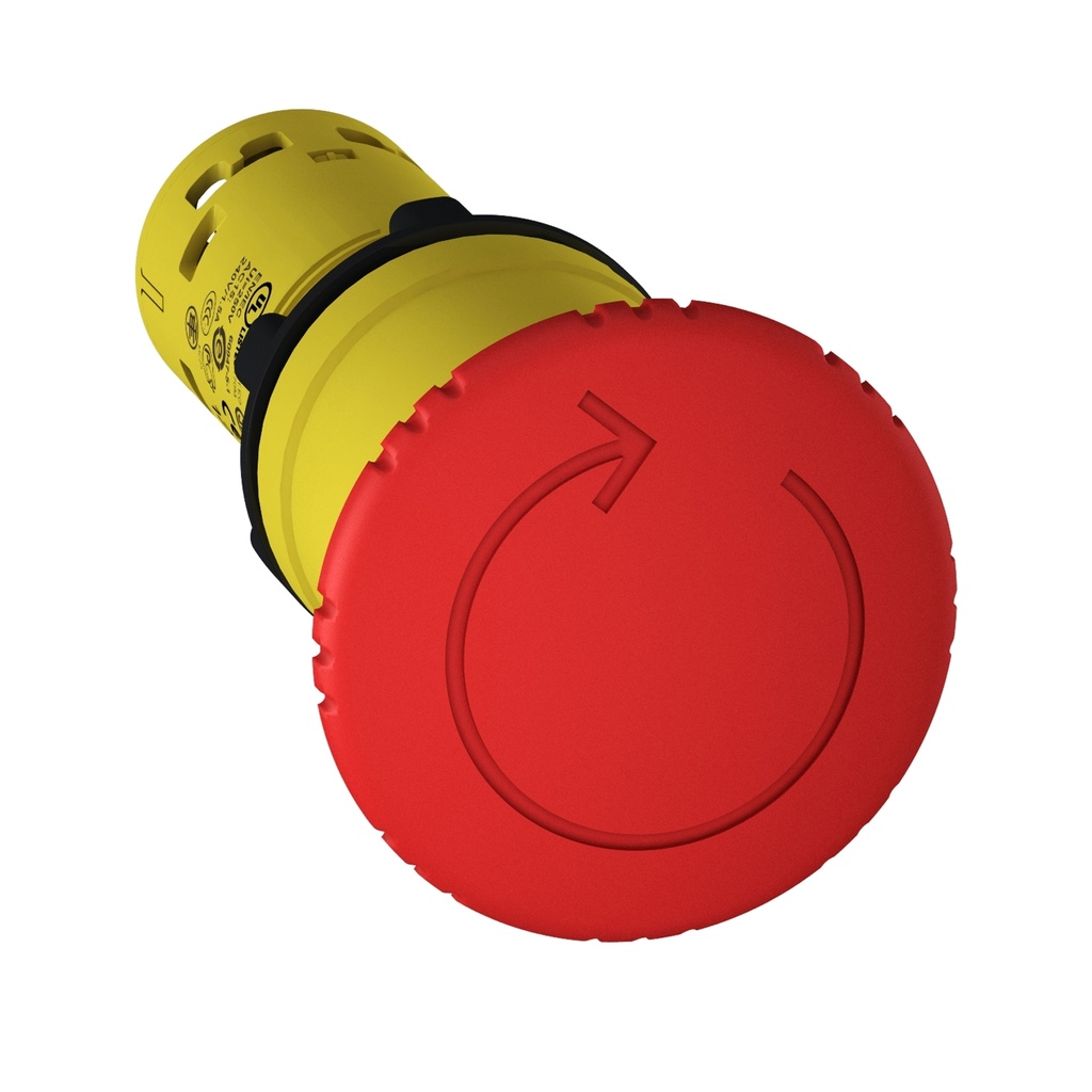 [SCHNEIDER] Bouton d'arrêt d'urgence rouge D=20 1O+1F vis