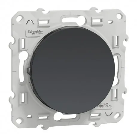 Interrupteur va et vient encastré 2P+T 10A anthracite 250V IP21 [ODACE]