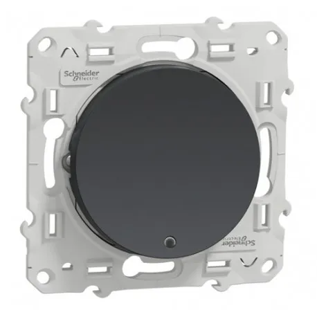 [SCHNEIDER] Interrupteur va et vient lumineux encastré 2P+T 10A anthracite 250V IP21 [ODACE]