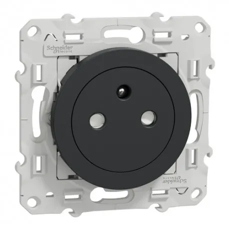 Prise de courant encastré 2P+T 16A affleurante anthracite [ODACE]