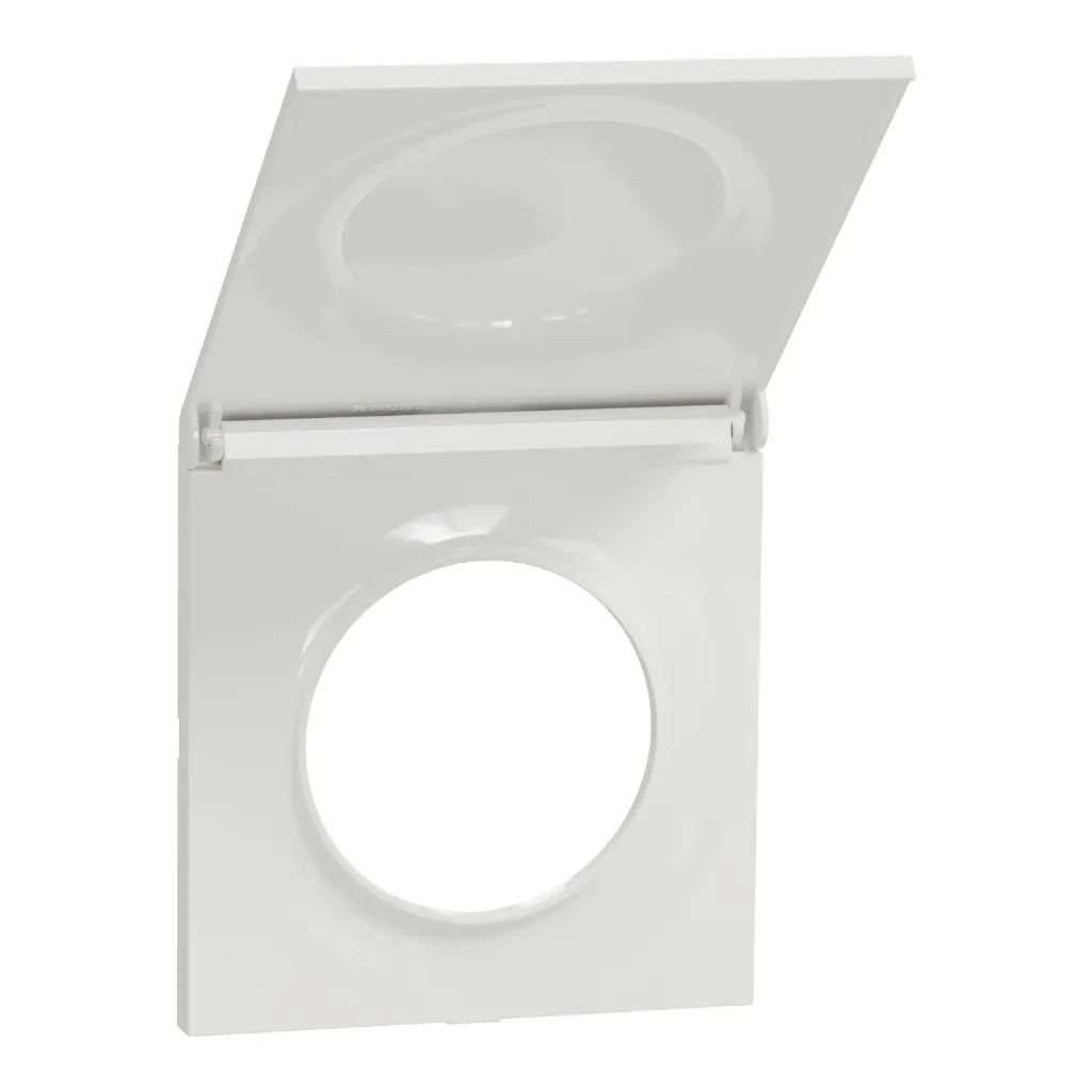Plaque de finition avec cache intègre pour prise 1 poste blanc [ODACE]