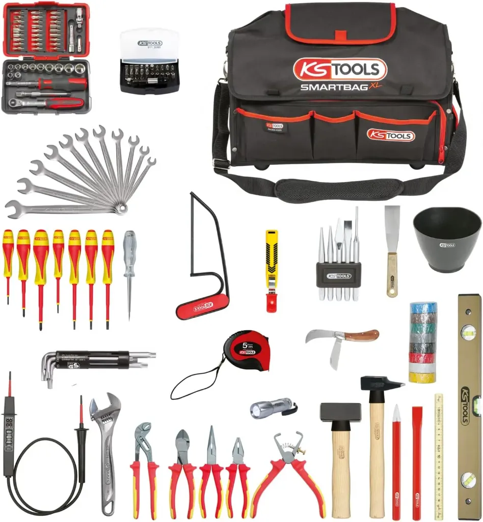 Caisse à outils complète pour électricité dans sac smartbag | 138 pièces