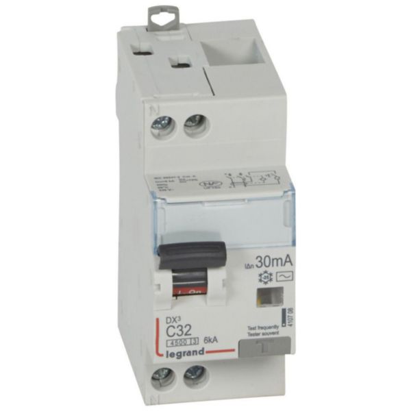 Disjoncteur différentiel 1P+N 25A Vigi 300mA Courbe C Type AC [DX³4500]