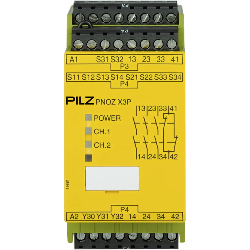 Relais de sécurité PNOZ X3P 24VDC 24VAC 3n/o 1n/c 1so