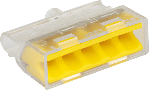 [EUR'OHM] Connecteur électrique 5 entrées de fils rigide 1.5 à 2.5mm²