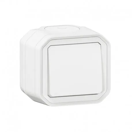 Interrupteur va-et-vient étanche plexo 10A IP55 IK08 250V complète pour fixation saillie - blanc